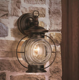 Portfolio Caliburn 13.62-in H Oil-Rubbed Bronze Outdoor Wall Lantern, Medium Base (E-26)