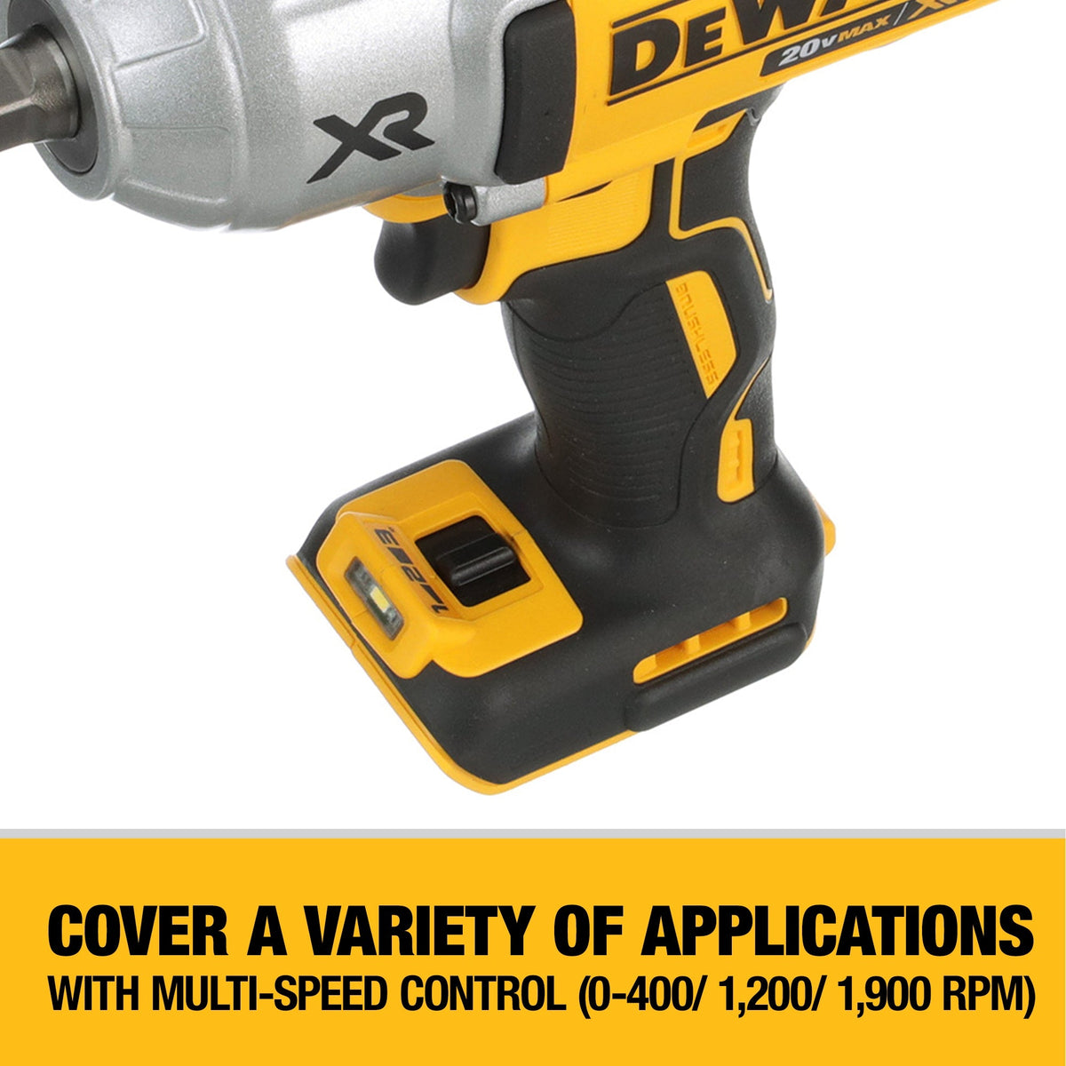 DEWALT XR 20-Volt MAX Variable Speed Brushless 1/2-in Drive Cordless Impact Wrench Kit (1 Battery Included)