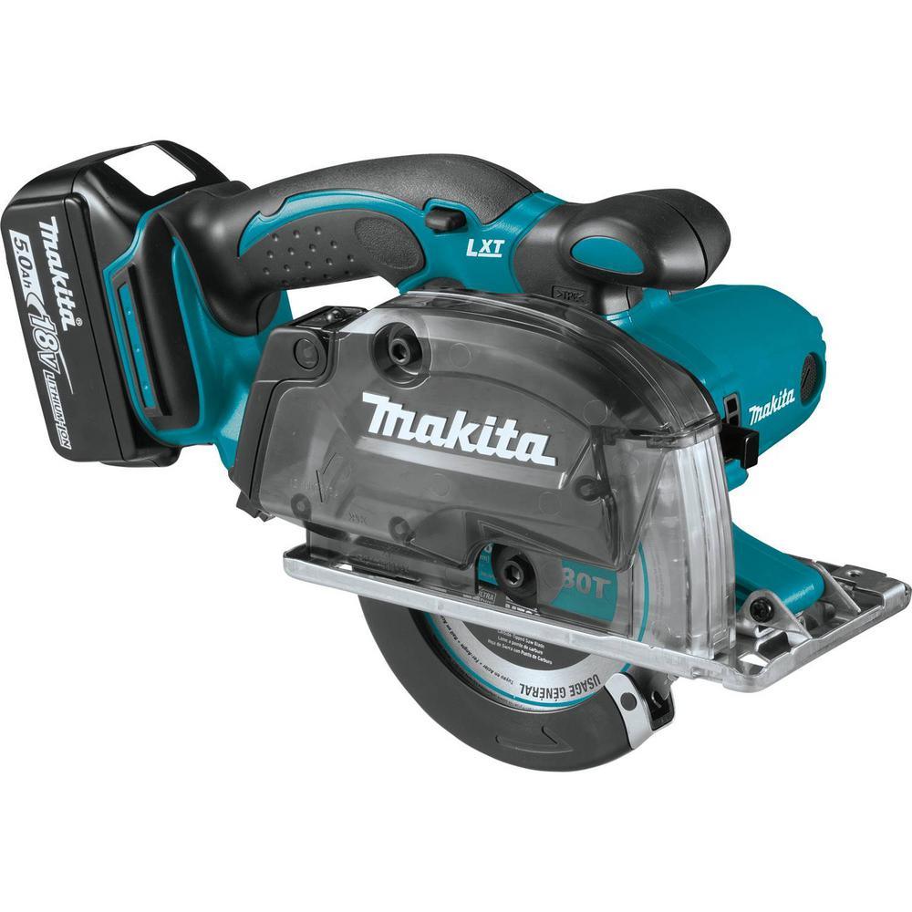 18-Volt 5-3/8 in. 5.0 Ah LXT Lithium-Ion Cordless Metal Cutting Saw Kit with Electric Brake and Chip Collector - Super Arbor