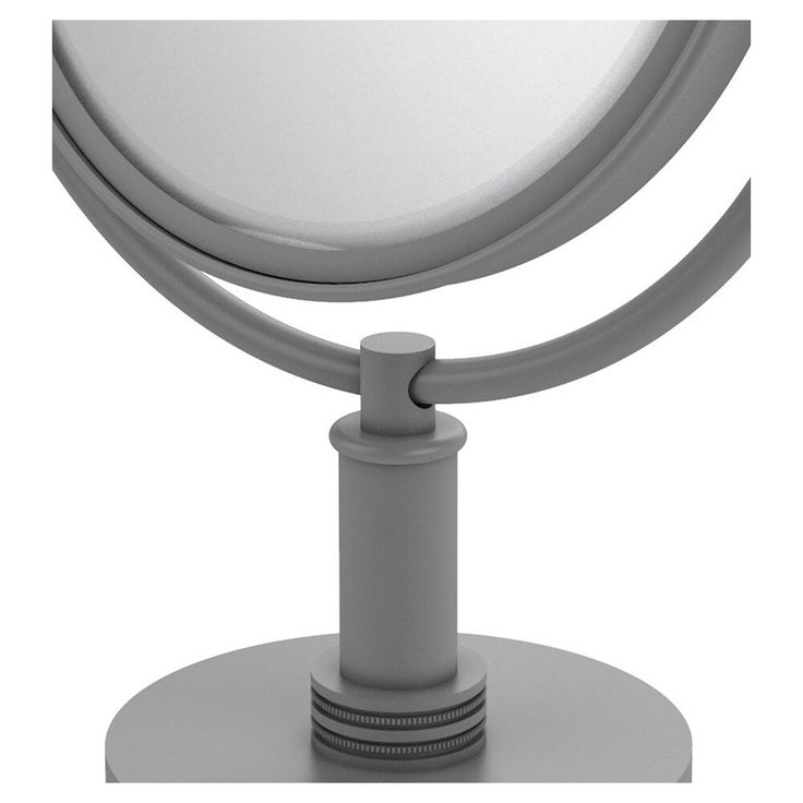 Allied Brass 8-in x 15-in Matte Gray Double-Sided Magnifying Countertop Vanity Mirror