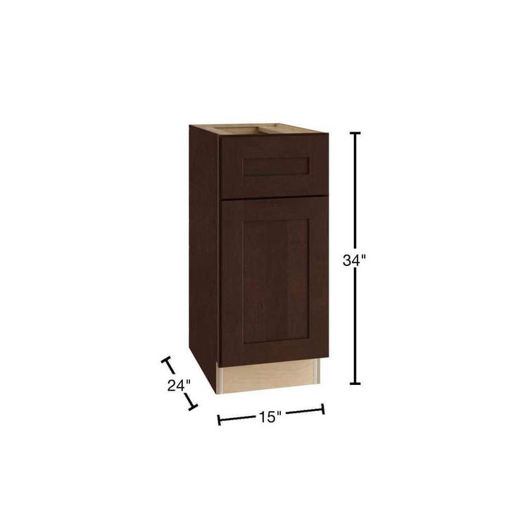 Home Decorators Collection Newport 15 in. W x 24 in. D x 34.5 in. H Assembled Plywood Base Kitchen Cabinet in Manganite with 1ROT Soft Close LH