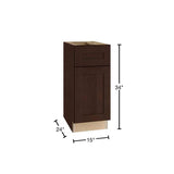 Home Decorators Collection Newport 15 in. W x 24 in. D x 34.5 in. H Assembled Plywood Base Kitchen Cabinet in Manganite with 1ROT Soft Close LH