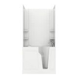 Rampart 3.9 ft. Walk-in Whirlpool and Air Bathtub with 4 in. Tile Easy Up Adhesive Wall Surround in White - Super Arbor