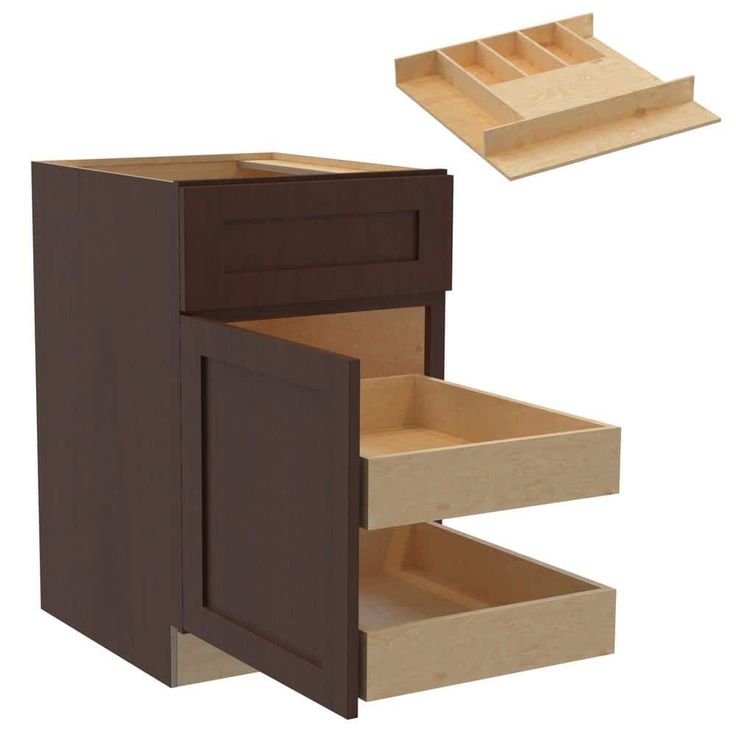Home Decorators Collection Newport 21 in. W x 24 in. D x 34.5 in. H Assembled Plywood Base Kitchen Cabinet in Manganite with 2ROT Cutlery LH