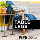 1/2 in. x 1.5 ft. L Black Steel Pipe Square Flange Table Leg Kit (Set of 4)