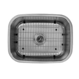 All-in-One Undermount 18-Gauge Stainless Steel 24 in. 0-Hole Single Bowl Bar Sink with Pull Out Faucet