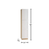 Home Decorators Collection Newport 24 in. W x 24 in. D x 90 in. H Assembled Plywood Pantry Kitchen Cabinet in Pacific White with Soft Close