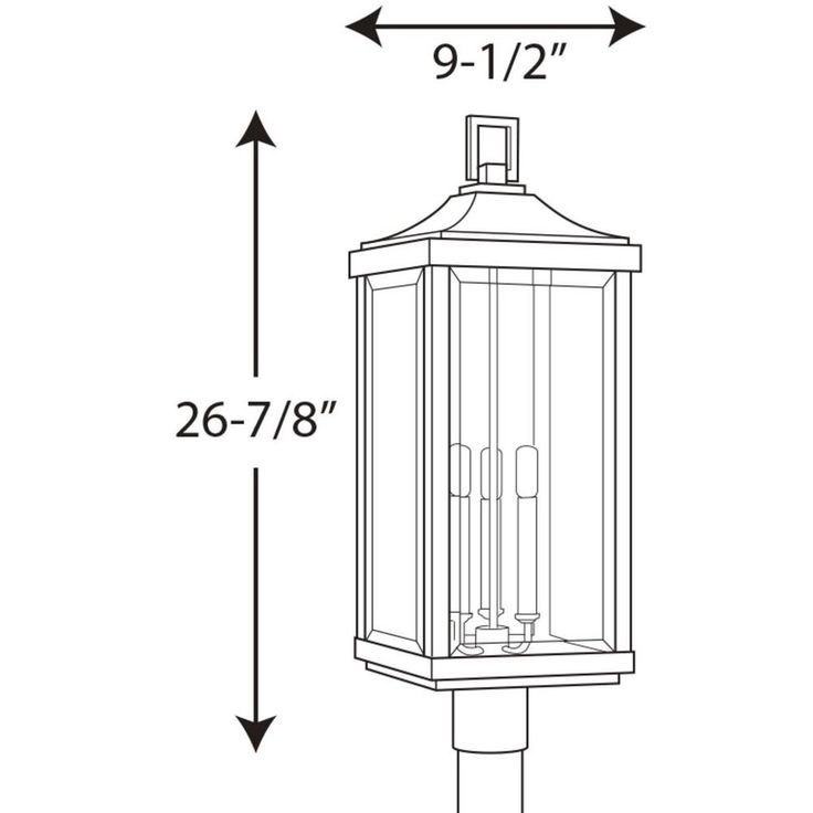 Gibbes Street Collection 3-Light Outdoor Antique Bronze Post Lantern