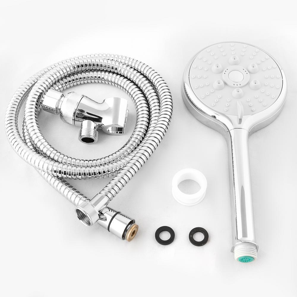 3-Spray 4.63 in. Single Wall Mount Handheld Adjustable Shower Head in Chrome Polished - Super Arbor
