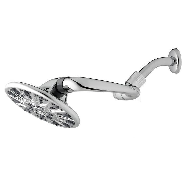 6-Spray 7 in. Single Wall Mount Low Flow Fixed Rain Shower Head in Chrome