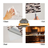 Como Crema 12 in. W x 12 in. H Peel and Stick Decorative Mosaic Wall Tile Backsplash (10-Tiles) - Super Arbor