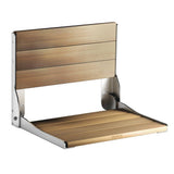 Fold Down Teak Shower Chair in Old World Bronze - Super Arbor