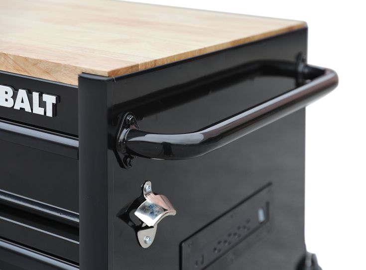 Kobalt 59.8-in L x 42.7-in H 15-Drawers Rolling Black Wood Work Bench