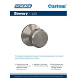 Custom Bowery Matte Black Century Trim Dummy  Door Knob (2-pack) - Super Arbor