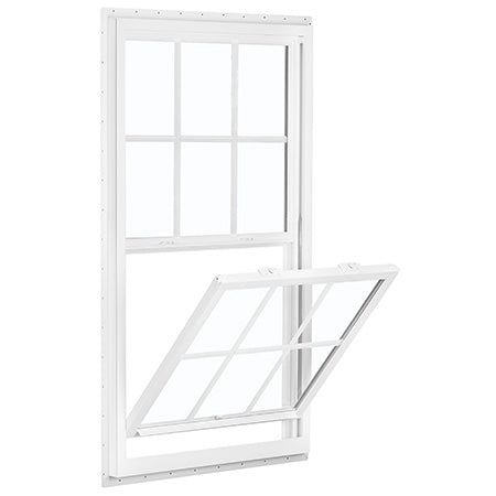 RELIABILT 150 Series New Construction 31-1/2-in x 53-1/2-in x 3-1/4-in Jamb White Vinyl Dual-pane Single Hung Window Half Screen Included