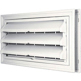 9-3/8 in. x 17-1/2 in. Foundation Vent Kit w/ Trim Ring and Optional Fixed Louvers (Galvanized Screen) #117 Bright White