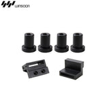 8 ft./96 in. Frosted Black Top Mount Sliding Barn Door Hardware Track Kit for Double Doors with Non-Routed Floor Guide - Super Arbor