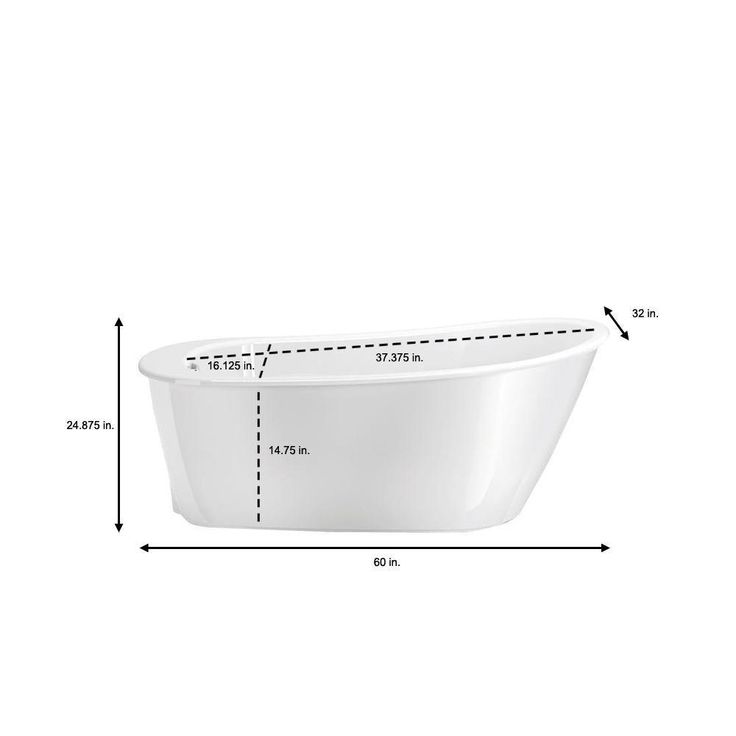 Sax 60 in. Fiberglass Reversible Drain Non-Whirlpool Flatbottom Freestanding Bathtub in White