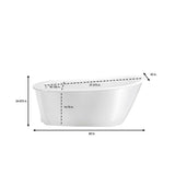 Sax 60 in. Fiberglass Reversible Drain Non-Whirlpool Flatbottom Freestanding Bathtub in White