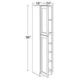 Home Decorators Collection Washington Veiled Gray Plywood Shaker Assembled Utility Pantry Kitchen Cabinet Soft Close 18 in W x 24 in D x 96 in H