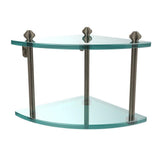 Southbeach Collection 8 in. 2-Tier Corner Glass Shelf in Oil Rubbed Bronze - Super Arbor