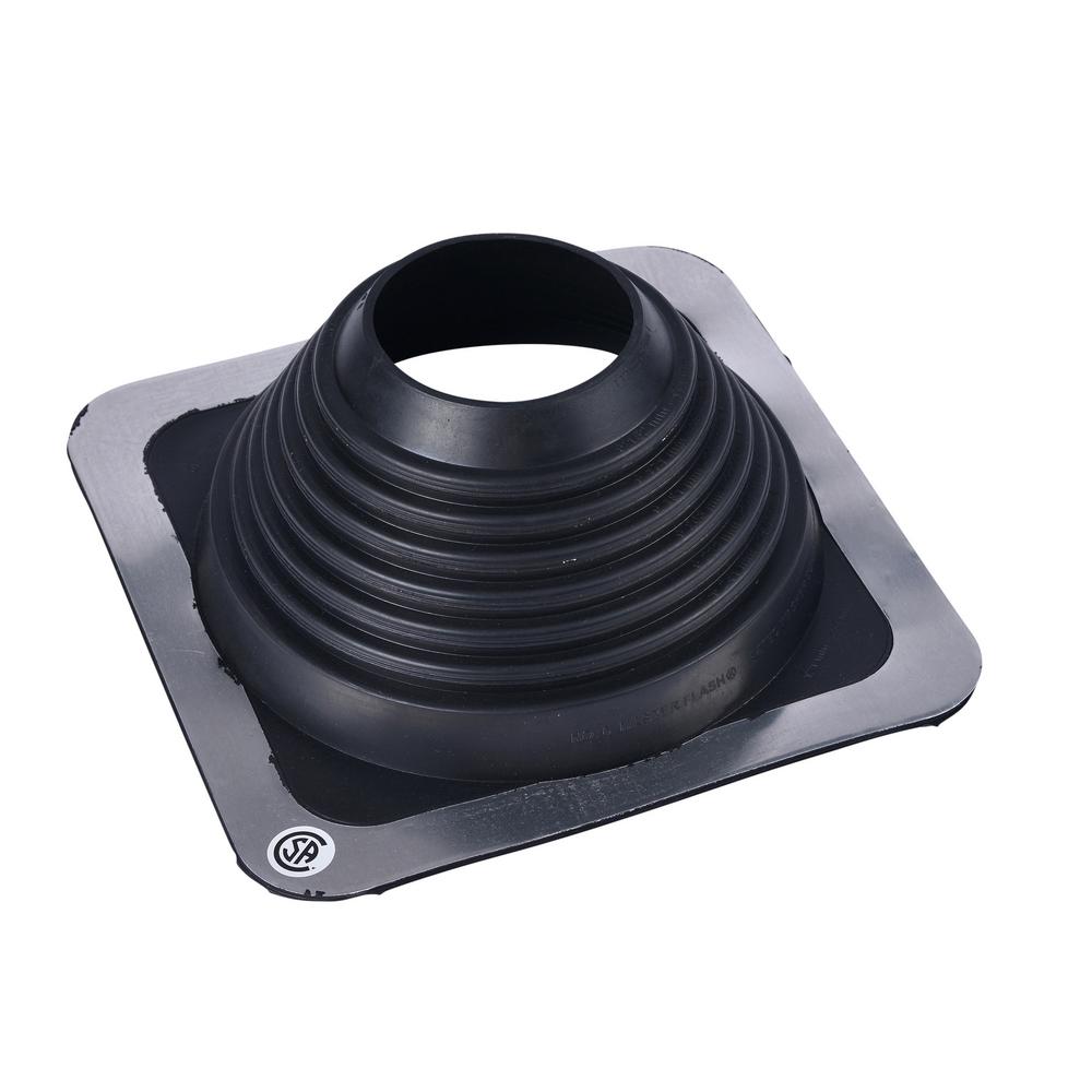 No-Calk Master Flash 12-1/2 in. x 11-3/4 in. Rubber Vent Pipe Roof Flashing with Adjustable Diameter