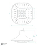 7.3 in. 1-Spray Bluetooth Wall Mounted Shower Head with Detachable Rechargeable Wireless Speaker in Polished Chrome - Super Arbor