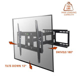 26-55 in. Full Motion Television Wall Mount in Black - Super Arbor