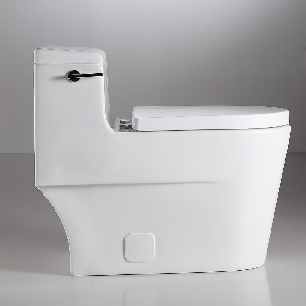 0.8 GPF /1.28 GPF Dual Flush Ceramic Bowl Square Elongated Toilet Bowl Only in White