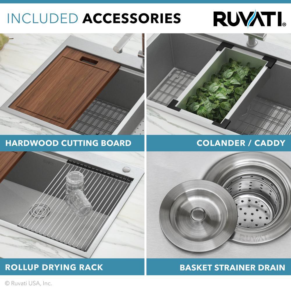 Apron-Front Stainless Steel 30 in. 16-Gauge Workstation Single Bowl Farmhouse Kitchen Sink - Super Arbor