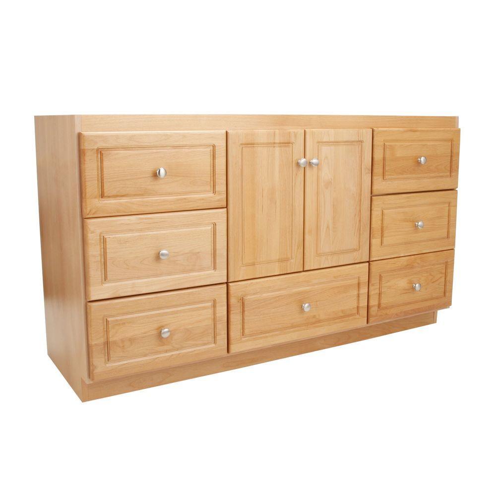 Ultraline 48 in. W x 21 in. D x 34.5 in. H Vanity Cabinet Only in Natural Alder - Super Arbor