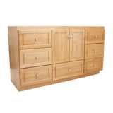 Ultraline 60 in. W x 21 in. D x 34.5 in. H Vanity for Center Basin Cabinet Only in Satin White - Super Arbor