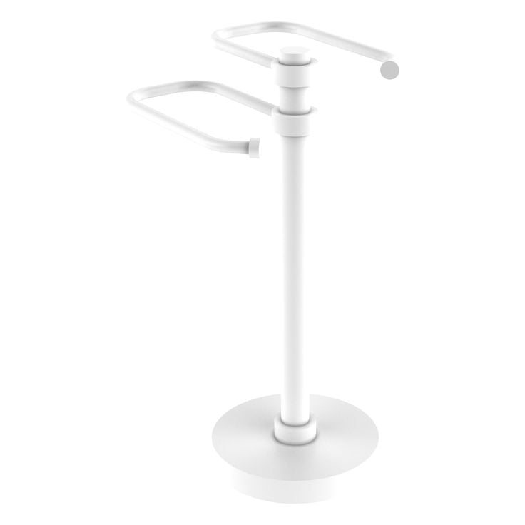 Allied Brass Free Standing Two Arm Guest Towel Holder in Matte Gray