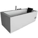 60 in. Acrylic Flatbottom Whirlpool Bathtub in White - Super Arbor
