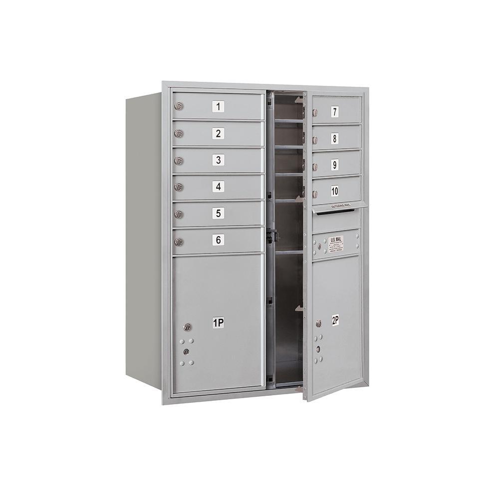 3700 Horizontal Series 10-Compartment with 2-Parcel Locker Recessed Mount Mailbox - Super Arbor