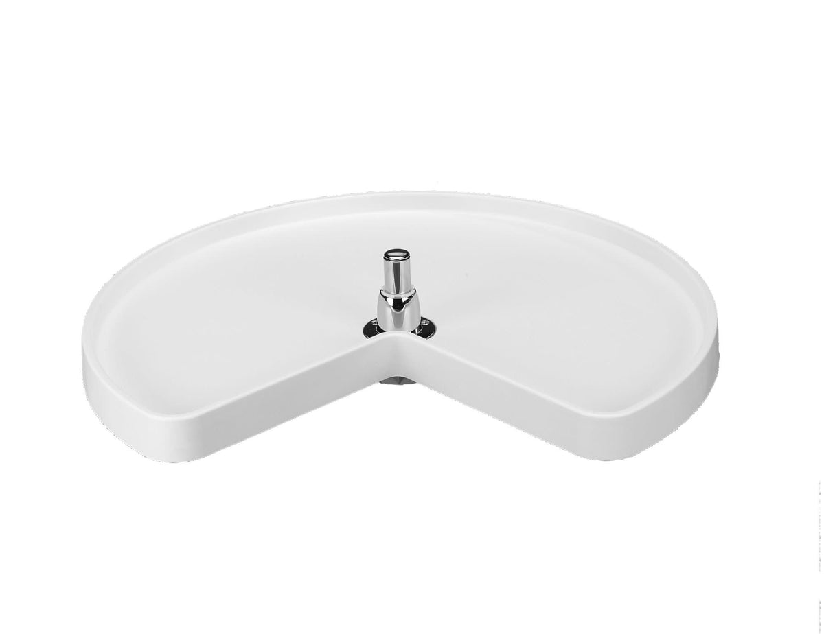 Rev-A-Shelf 28 in White Polymer Kidney Lazy Susan, Bottom-Mount Single Shelf