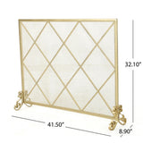 Howell Modern Gold Single Panel Iron Fire Screen - Super Arbor