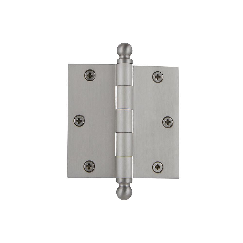 3.5 in. Ball Tip Residential Hinge with Square Corners in Antique Brass - Super Arbor