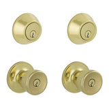 Brill Keyed Entry Knob and Stainless Steel Single Cylinder Deadbolt Project Pack - Super Arbor