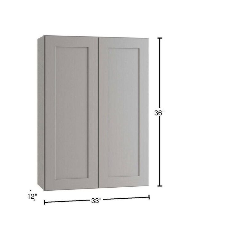 Home Decorators Collection Newport 33 in. W x 12 in. D x 36 in. H Assembled Plywood Wall Kitchen Cabinet in Pearl Gray with Soft Close