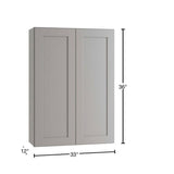 Home Decorators Collection Newport 33 in. W x 12 in. D x 36 in. H Assembled Plywood Wall Kitchen Cabinet in Pearl Gray with Soft Close