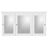 Shaker 48 in. W x 27 in. H x 6-1/2 in. D Framed Tri-View Surface-Mount Bathroom Medicine Cabinet in Satin White - Super Arbor