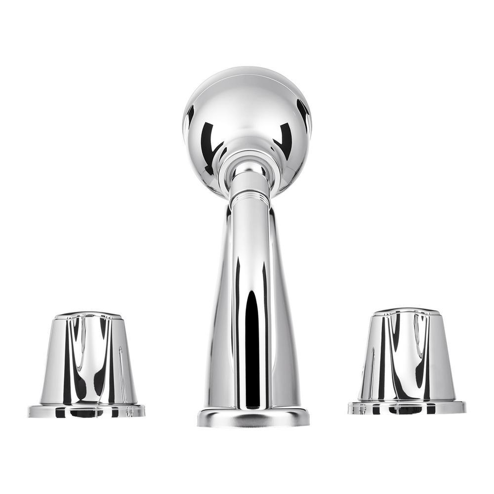 2-Handle 1-Spray Tub and Shower Faucet with Metal Knob Handles in Polished Chrome (Valve Included) - Super Arbor