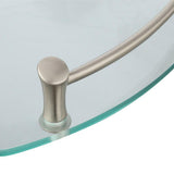 8 in. W Glass Corner Shelf in Brushed Nickel - Super Arbor
