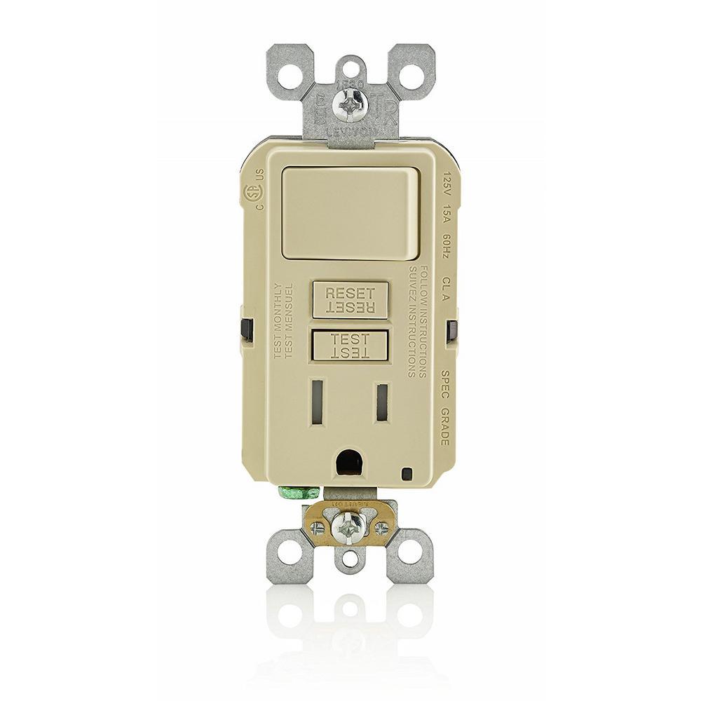 15 Amp 125-Volt Combo Self-Test Tamper-Resistant GFCI Outlet and Switch, White - Super Arbor