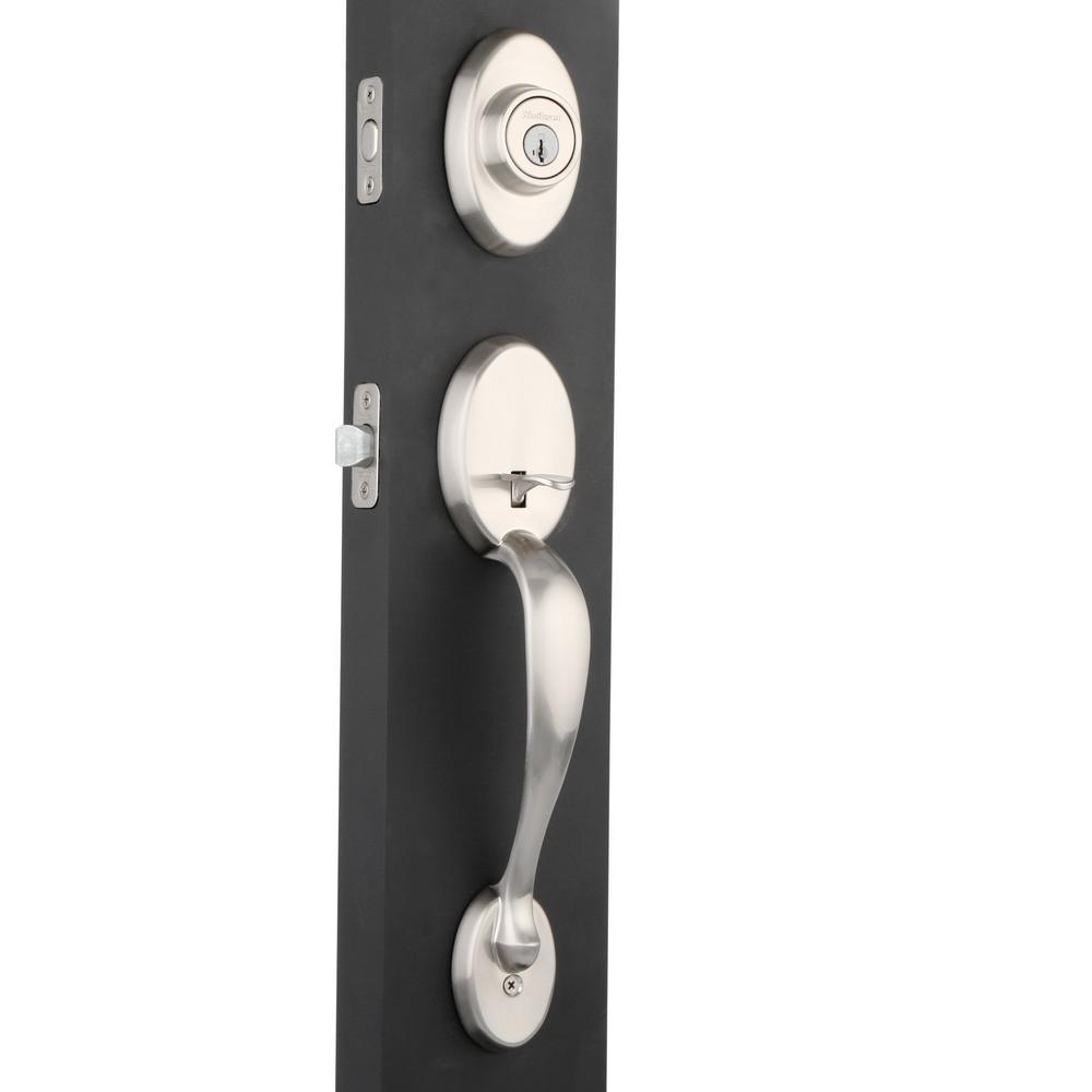 Chelsea Satin Nickel Single Cylinder Door Handleset with Juno Door Knob Featuring SmartKey Security - Super Arbor