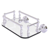 Allied Brass Dottingham Collection Wall Mounted Glass Guest Towel Tray in Matte Black