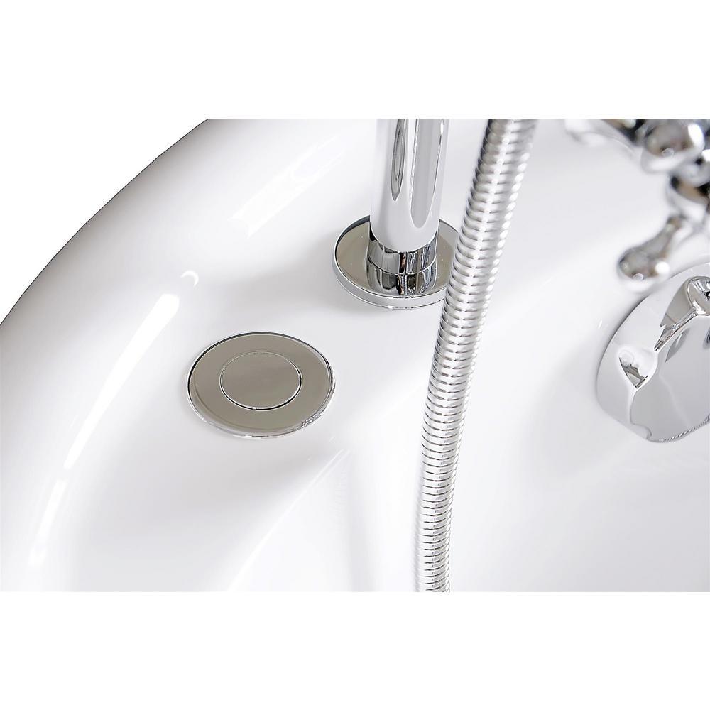 66.9 in. Acrylic Clawfoot Whirlpool Bathtub in White - Super Arbor