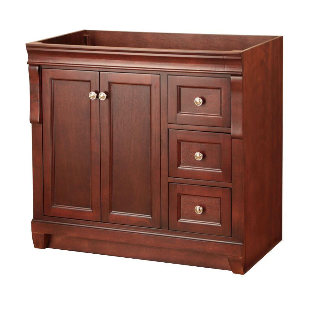 Naples 30 in. W Bath Vanity Cabinet Only in Tobacco with Right Hand Drawers - Super Arbor
