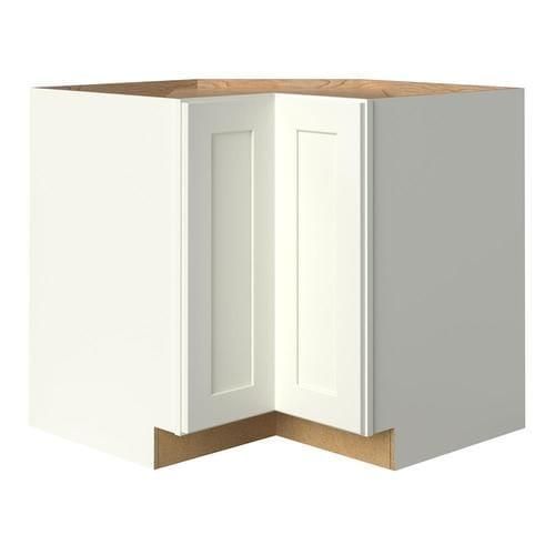 allen + roth Aveley 36-in W x 34.5-in H x 24-in D Linen Maple Corner Base Semi-Custom Cabinet